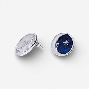 04-00-0781 Серьги "Sun and Moon"  (Ag 925)-1