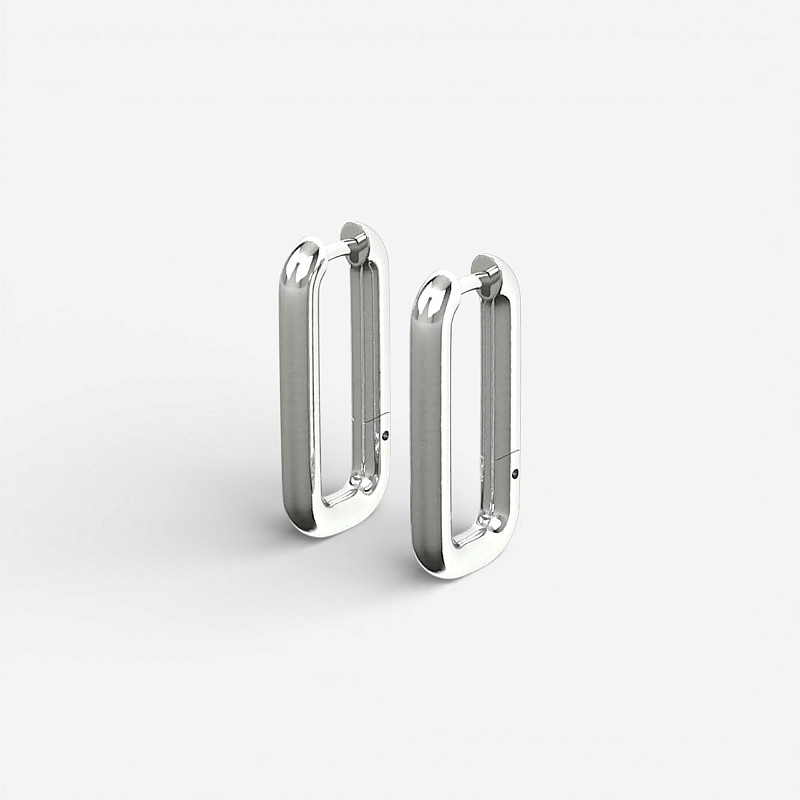 04-00-0761 Серьги-конго "Rectangle" (Ag 925)