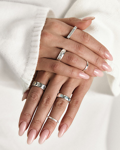03-00-0672 Кольцо Clarity, white (Ag 925)-3