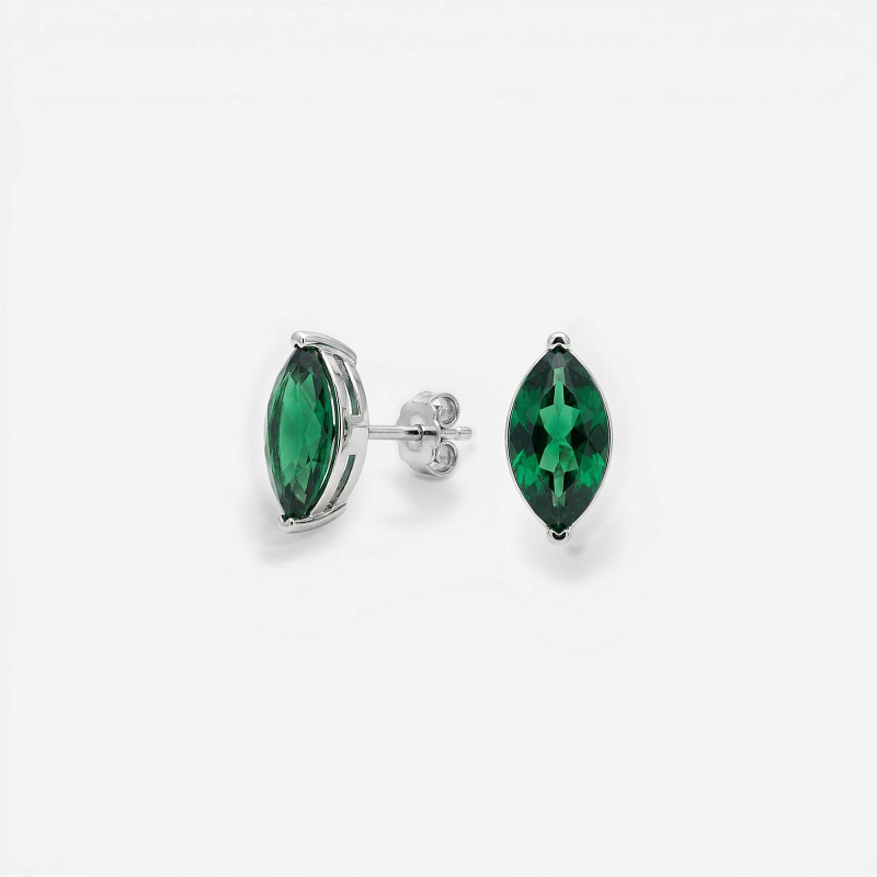 04-00-0811 Гвоздики "Voice" green (Ag 925)